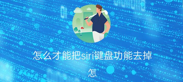 怎么才能把siri键盘功能去掉 怎，么取消siri键盘？